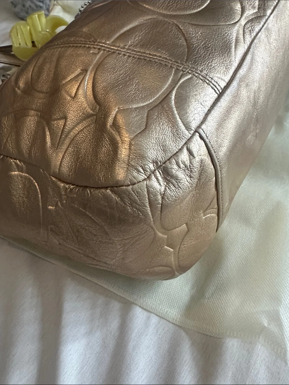 Sold—Coach Metallic Gold Signature Shoulder Bag